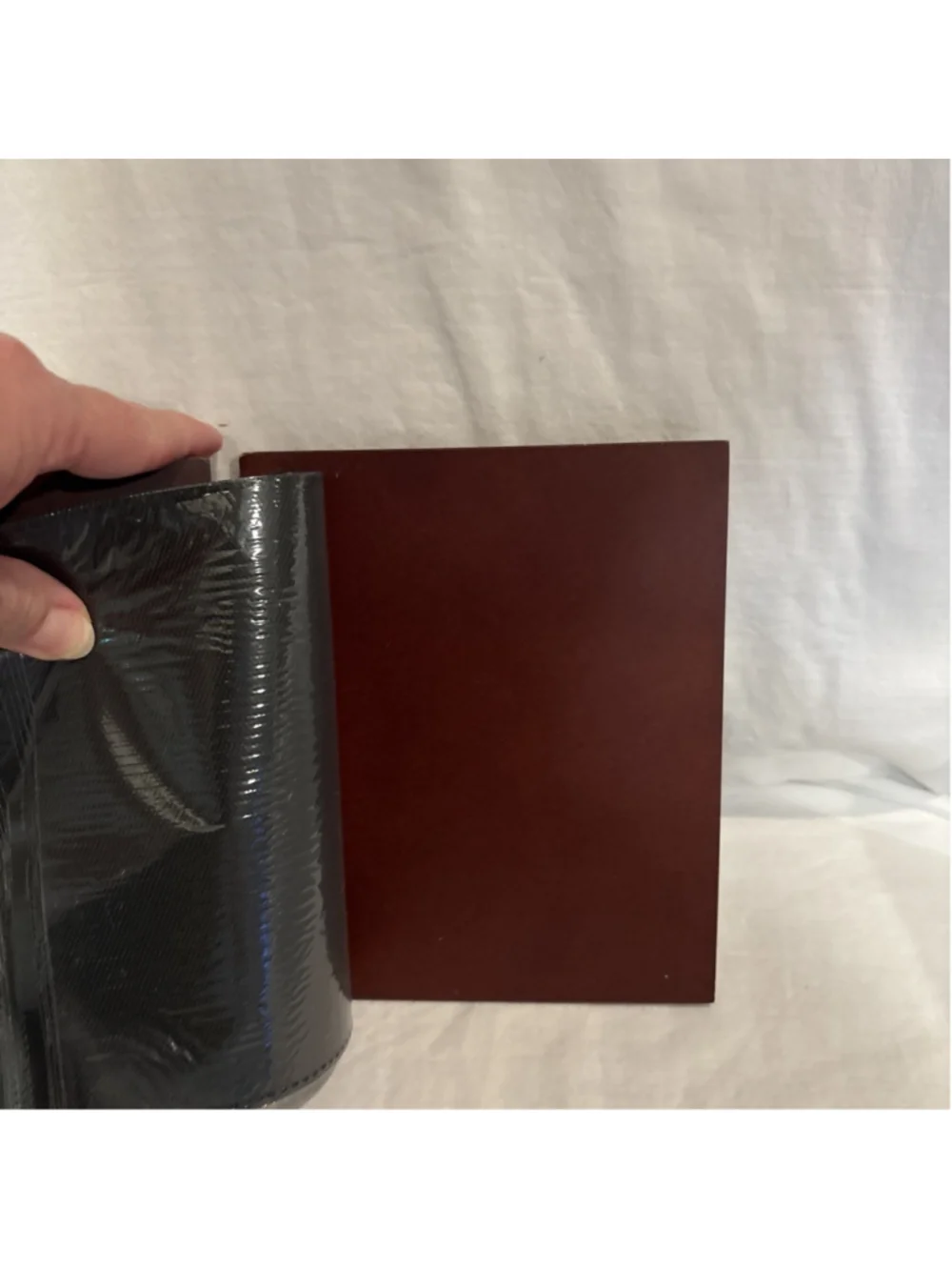 Vtg Mahogany Wood Tabletop Picture Frame Book Oval 5x7